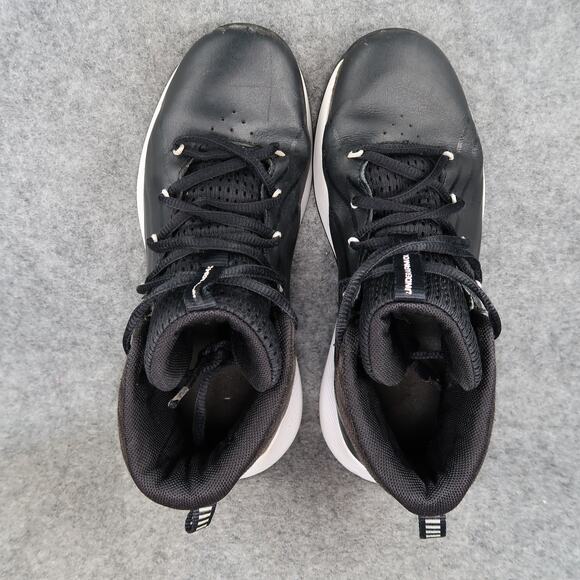 Under Armour Shoes Kids 5Y Basketball Sneakers Lockdown Mid Black Lace Up Youth - Picture 8 of 12